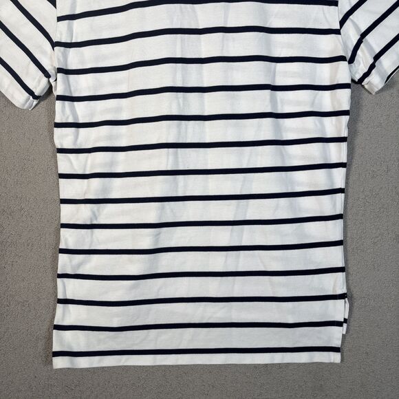 Polo By Ralph Lauren Polo Shirt Men’s Size L White Navy Blue Stripes Green Pony - Picture 11 of 12